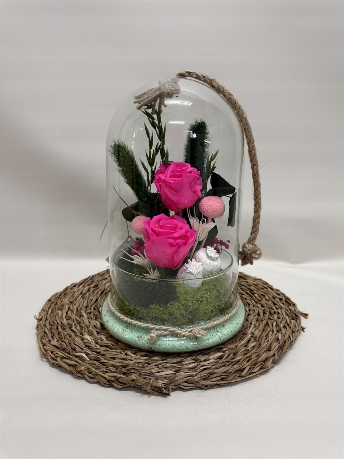 Terrarium cuerda en tonos fucsia - Imagen 1