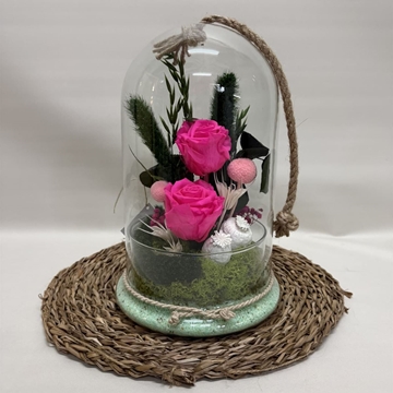 Terrarium cuerda en tonos fucsia - Imagen 1