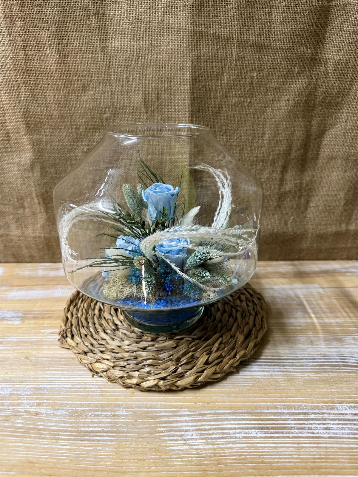 Terrarium en tonos azul claro - Imagen 1