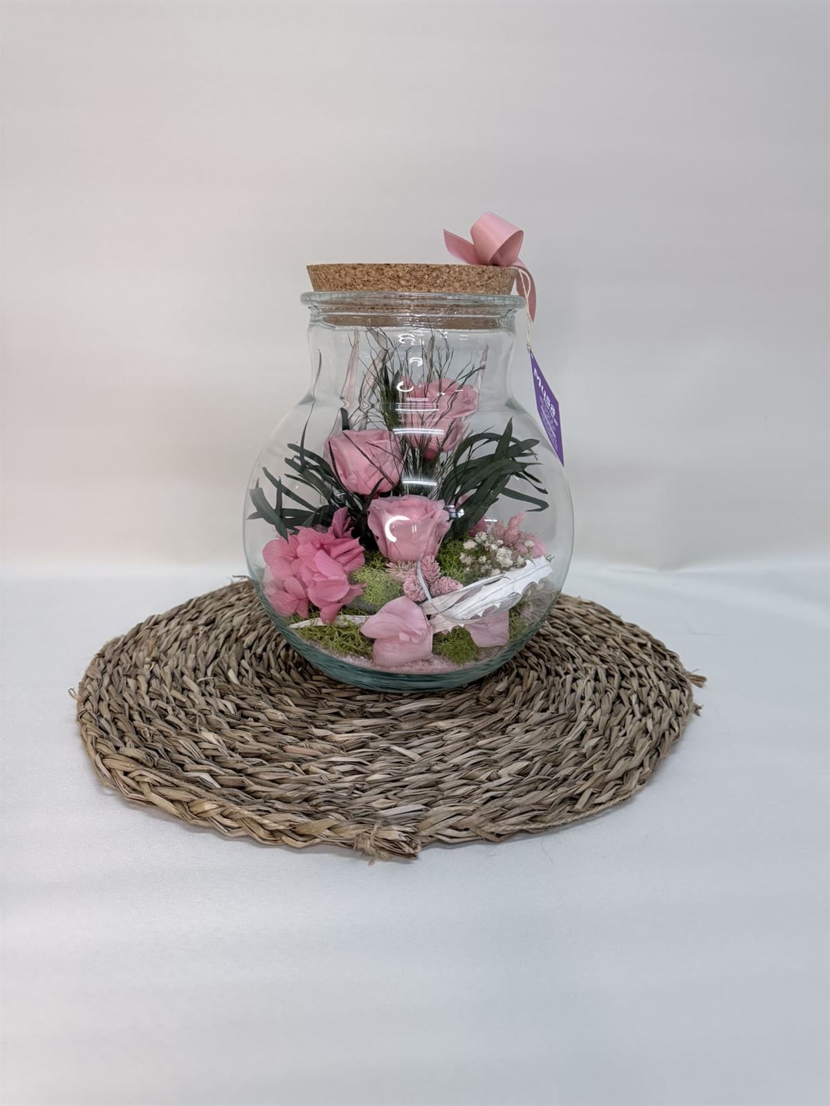 Terrarium en tonos rosa - Imagen 1