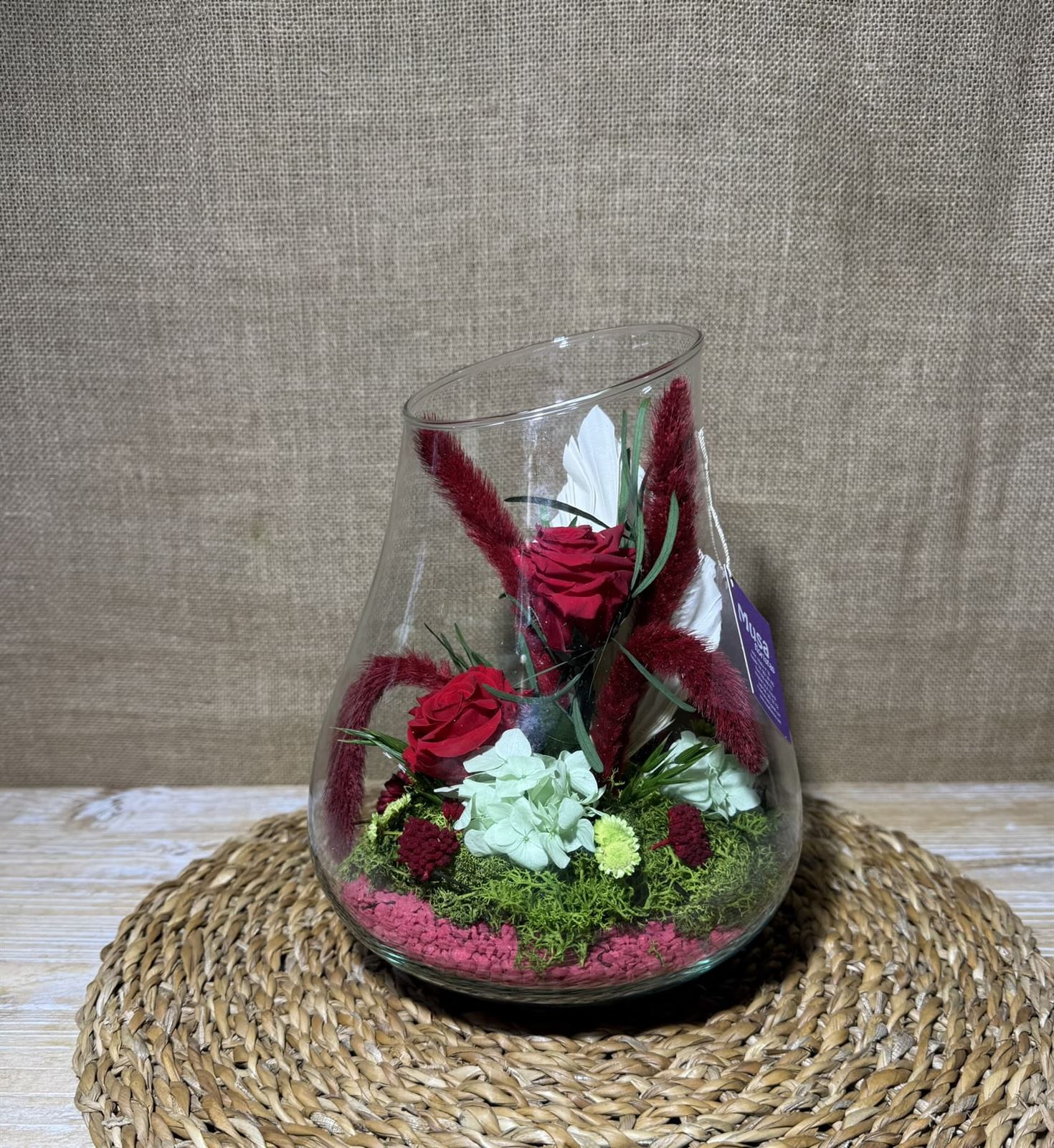 Terrarium kumbolo en tonos rojos - Imagen 1