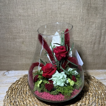 Terrarium kumbolo en tonos rojos - Imagen 2