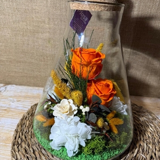 Terrarium piramidal en tonos naranjas - Imagen 1