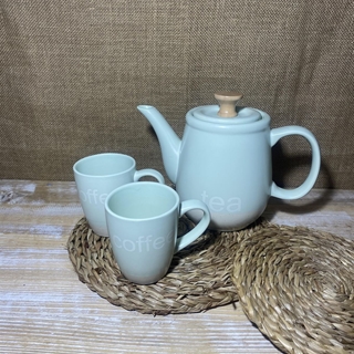 Tetera y tazas verdes - Imagen 1